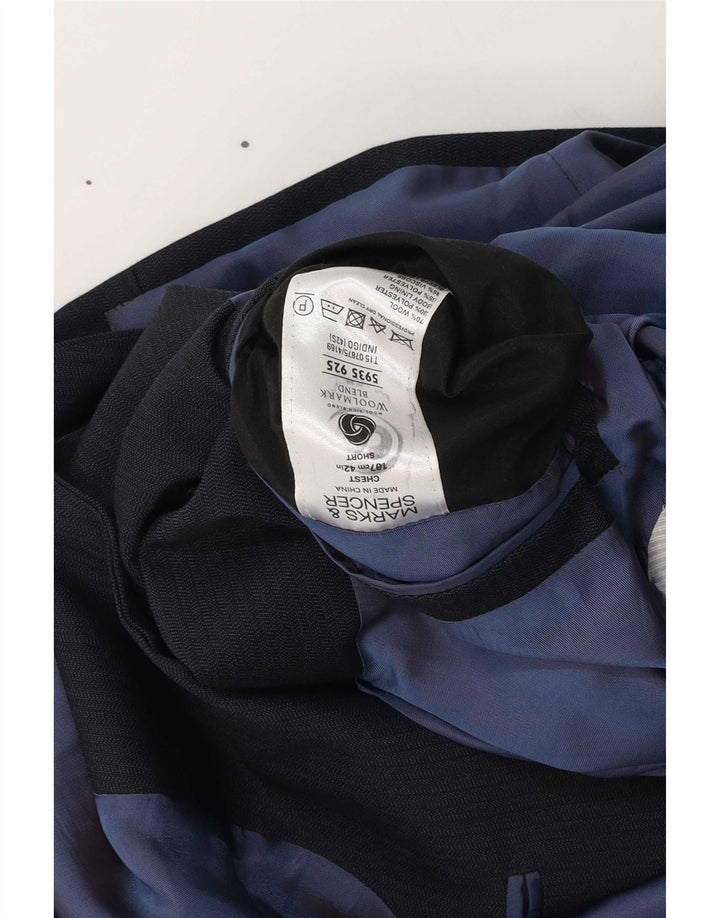 Marks & Spencer Veste blazer à 2 boutons pour homme UK 42 Grande laine bleu marine