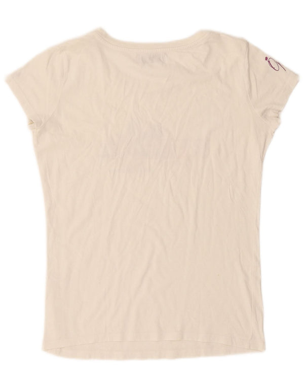 Replay T-shirt graphique pour femme UK 16 Large Blanc cassé