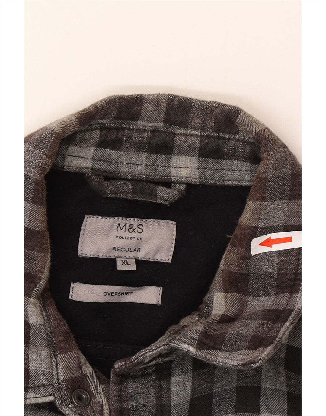 Marks & Spencer Chemise en flanelle pour homme coupe classique XL Gris vichy