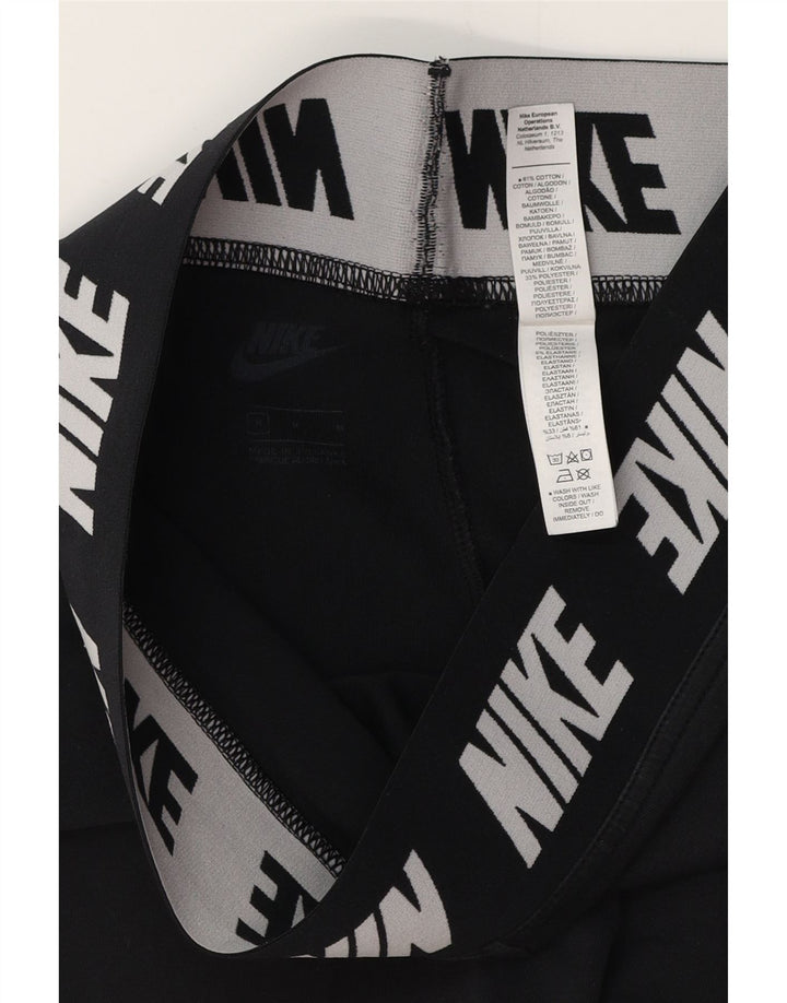 NIKE Leggings graphiques pour femmes UK 14 coton noir moyen