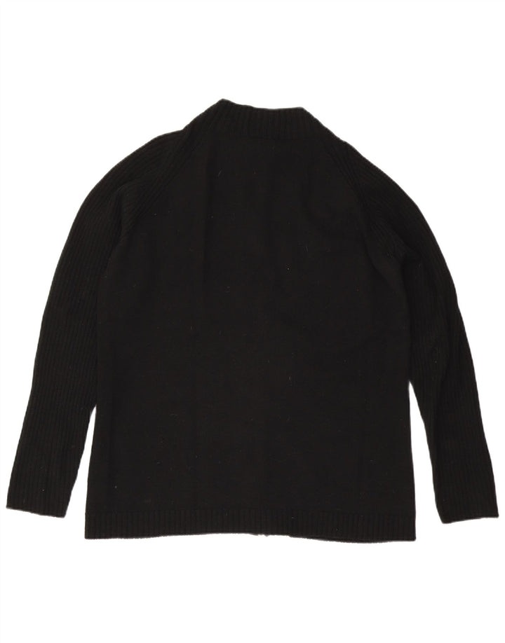 Lacoste Femme Cardigan Pull Taille 46 XL Laine Noire