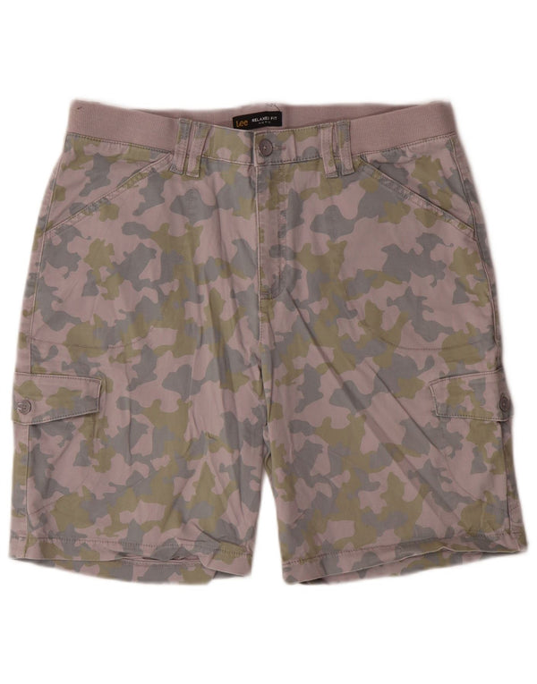 Lee Short cargo mi-hauteur pour femme US 14 XL W36 Violet Camouflage Coton