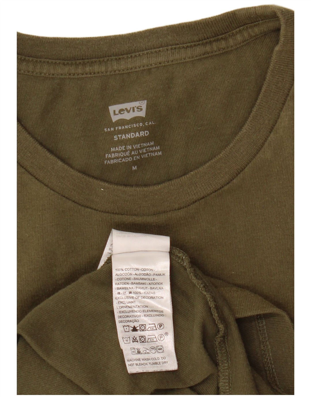 LEVI'S Tee-Shirt Coupe Standard Homme Kaki Moyen Coton