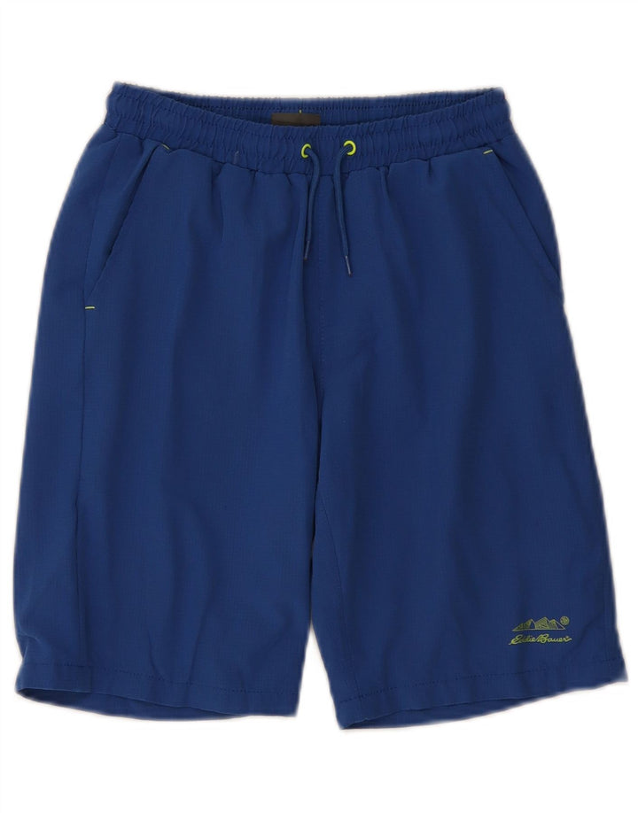 EDDIE BAUER Boys Sport Shorts 10-11 Years Medium Blue Polyester