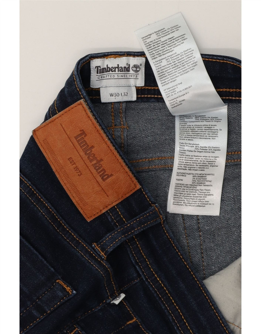 Timberland Jean Slim Homme W30 L32 Bleu Marine Coton