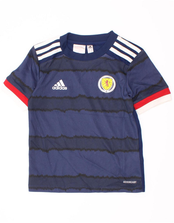 Adidas Garçon Aeroready T-Shirt Top 5-6 ans Bleu Marine Rayé Polyester