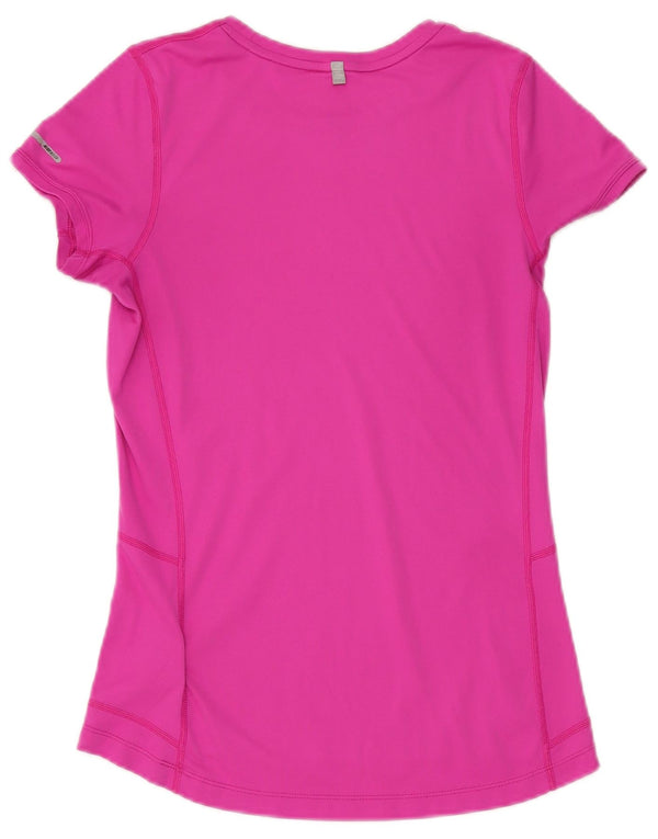 NIKE T-shirt Dri Fit pour femme UK 8 Petit Rose Polyester