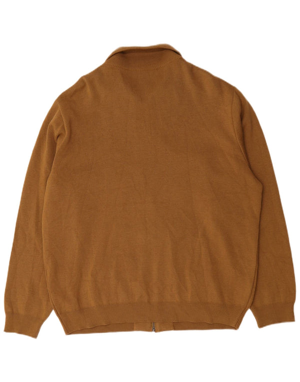 vintage Homme Cardigan Pull XL Beige Laine Mérinos