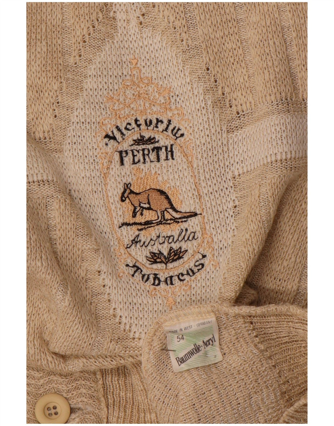 PERTH Pull Cardigan Homme IT 54 XL Laine Beige