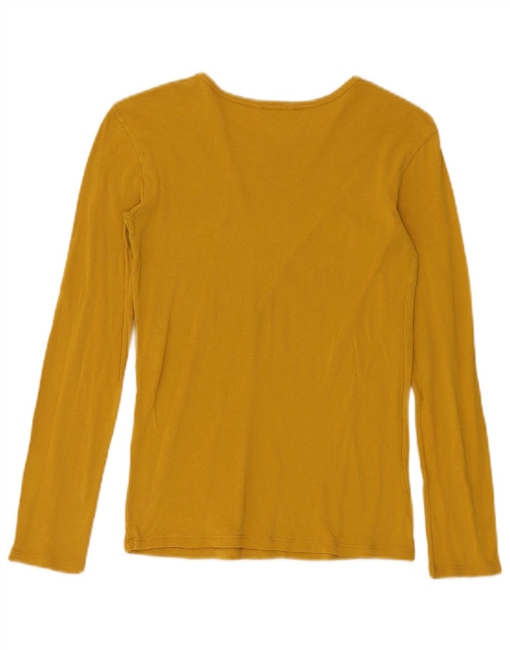 Benetton Haut graphique à manches longues pour femme UK 8 Small Jaune