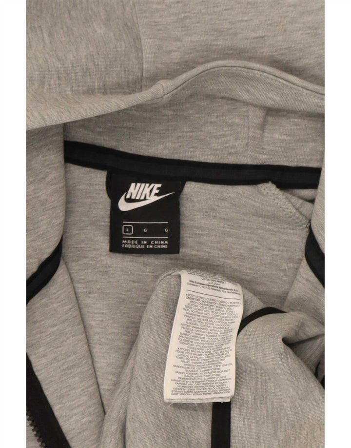 Nike Pull à capuche zippé pour homme Grand coton gris
