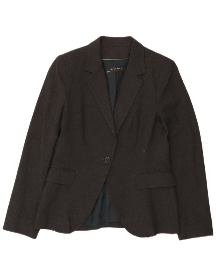 Zara Veste Blazer 1 Bouton Femme EU 40 Gris Moyen