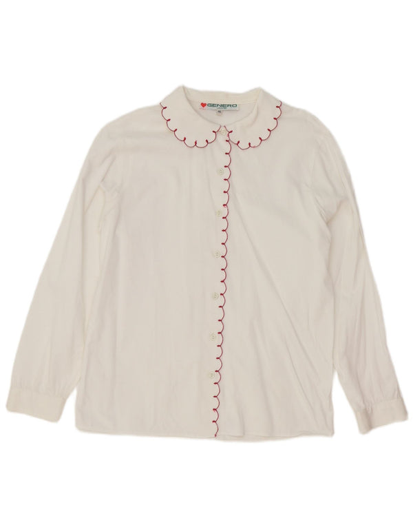 Vintage Womens Shirt IT 46 Large White Cotton