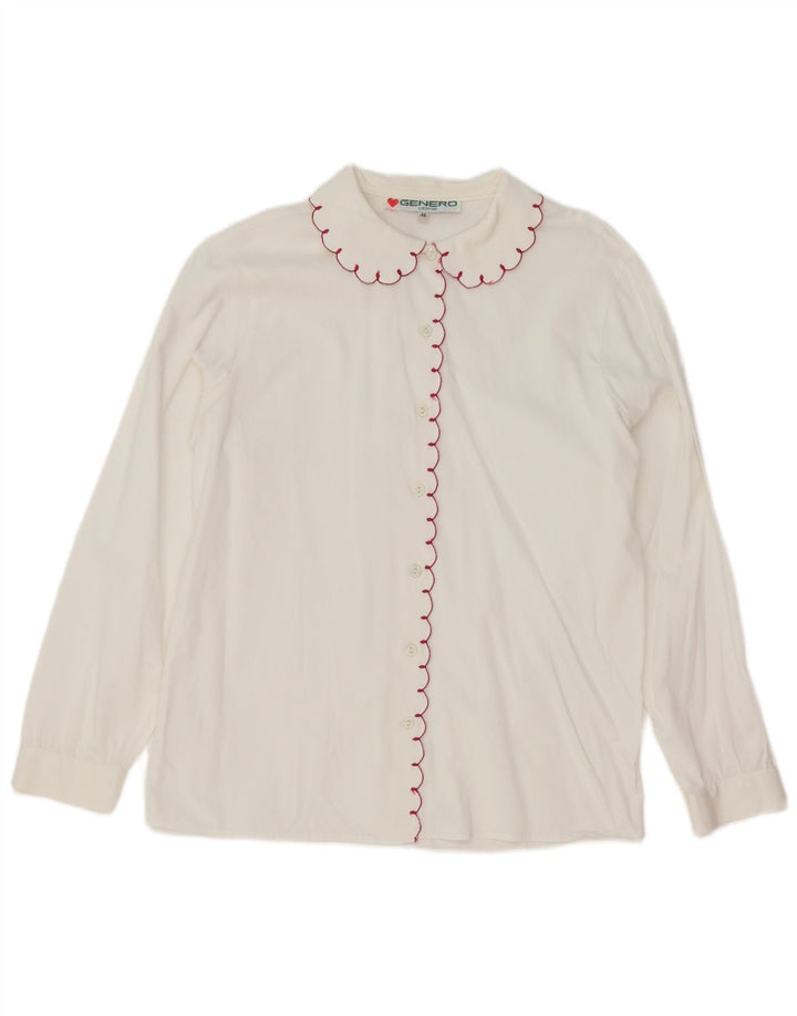 Chemise Femme Vintage IT 46 Grand Coton Blanc