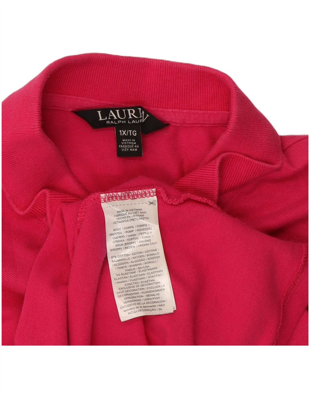 RALPH LAUREN Polo Femme UK 18 XL Rose Coton