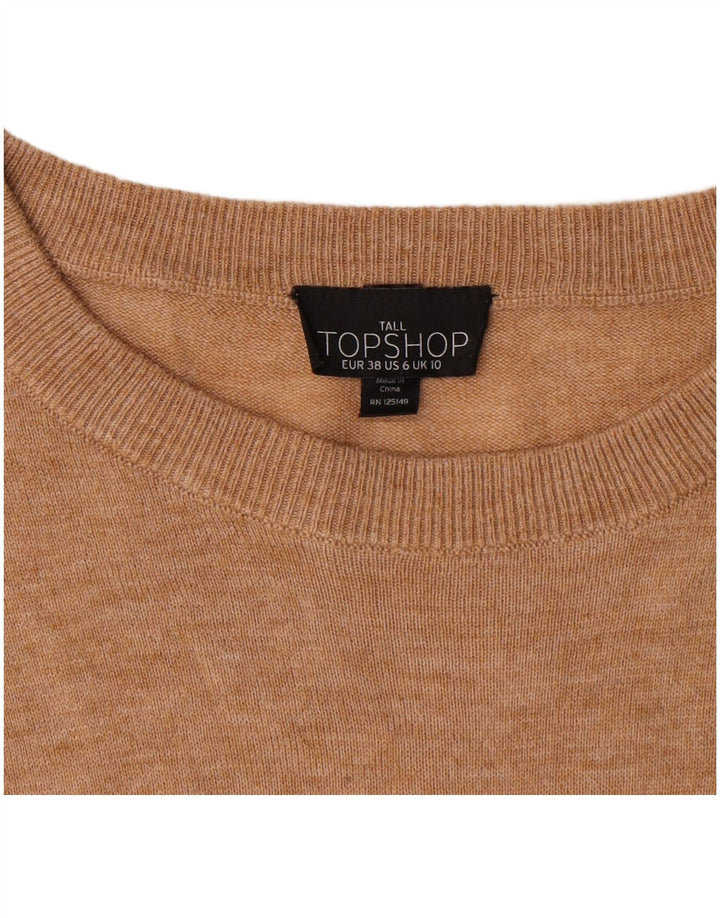 Topshop Top surdimensionné à manches longues pour femme UK 10 Small Beige