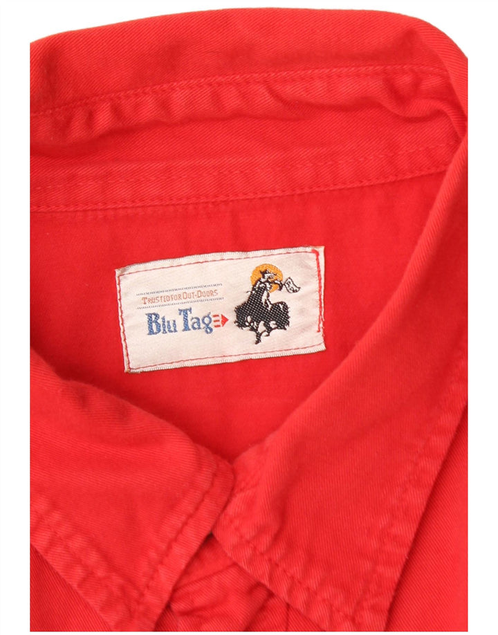 Chemise en jean vintage pour homme 3XL Rouge