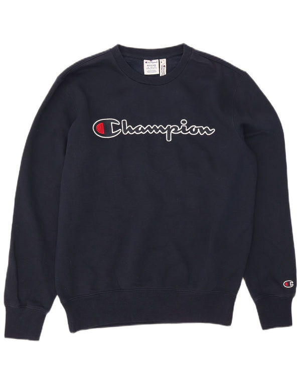 Champion Sweat-shirt graphique pour femme UK 14 Bleu marine moyen Coton