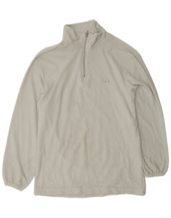 FILA Pull polaire à col zippé pour homme IT 56 XL Blanc Polyester