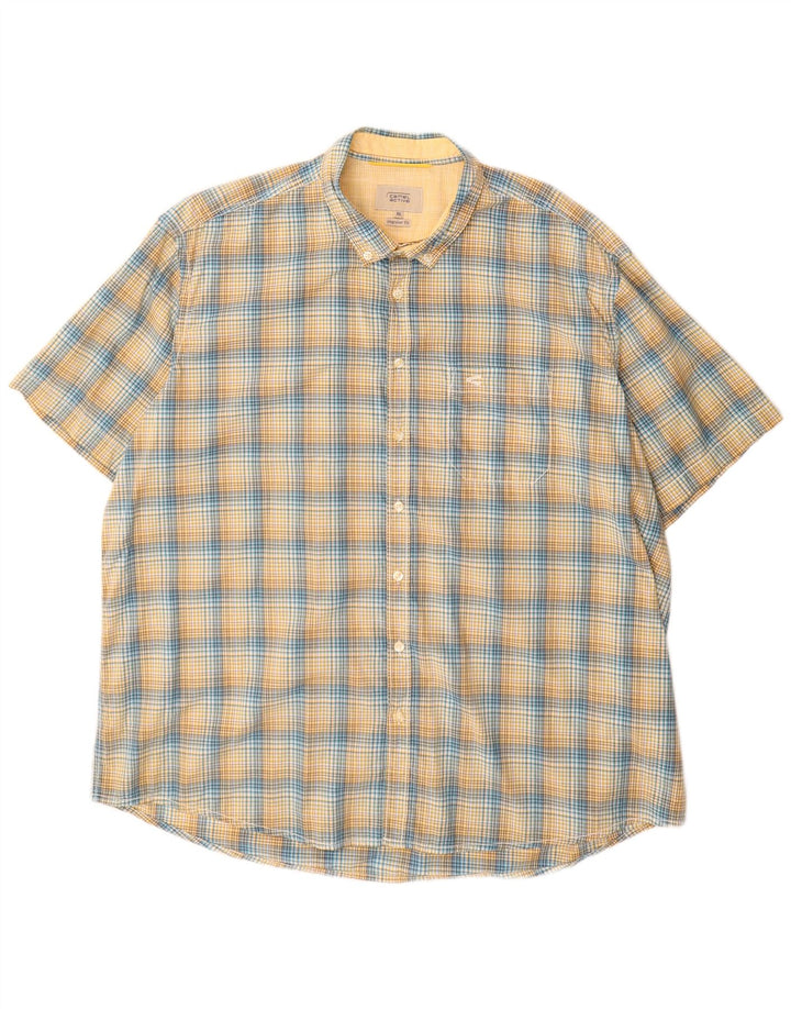 Camel Active Chemise à manches courtes coupe régulière pour homme en coton à carreaux jaune 2XL
