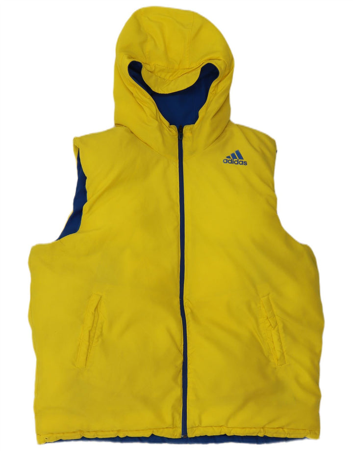 ADIDAS Gilet rembourré réversible à capuche pour homme UK 42 XL Bleu