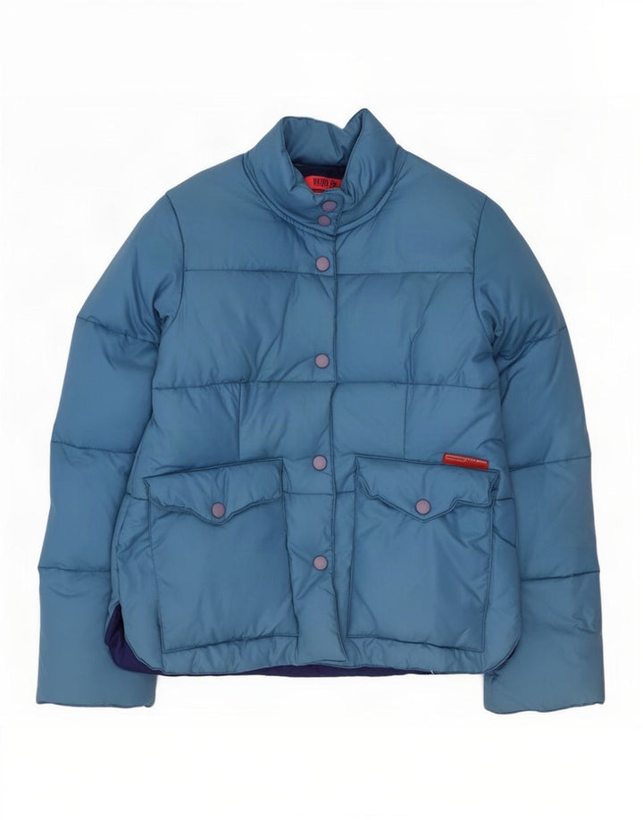 Fiorucci Veste matelassée pour femme UK 14 Large Bleu Nylon