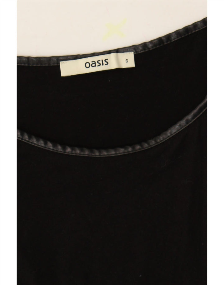 OASIS Womens Asymmetric Blouse Top UK 10 Small Black Colourblock Viscose Vintage Oasis and Second-Hand Oasis from Messina Hembry 