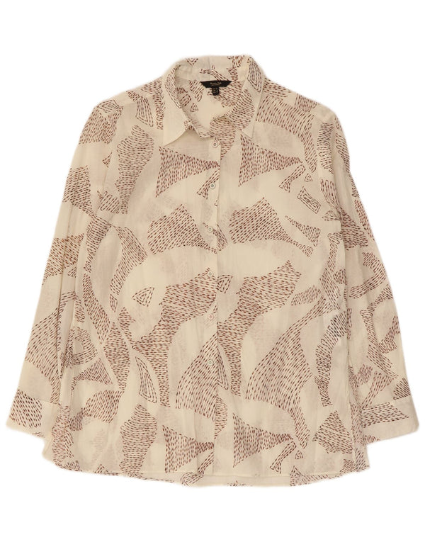 Massimo Dutti Chemise à motif abstrait pour femme EU 38 Petit coton blanc