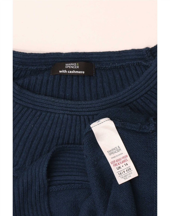 Marks & Spencer Pull col bateau pour femme UK 14 Bleu moyen