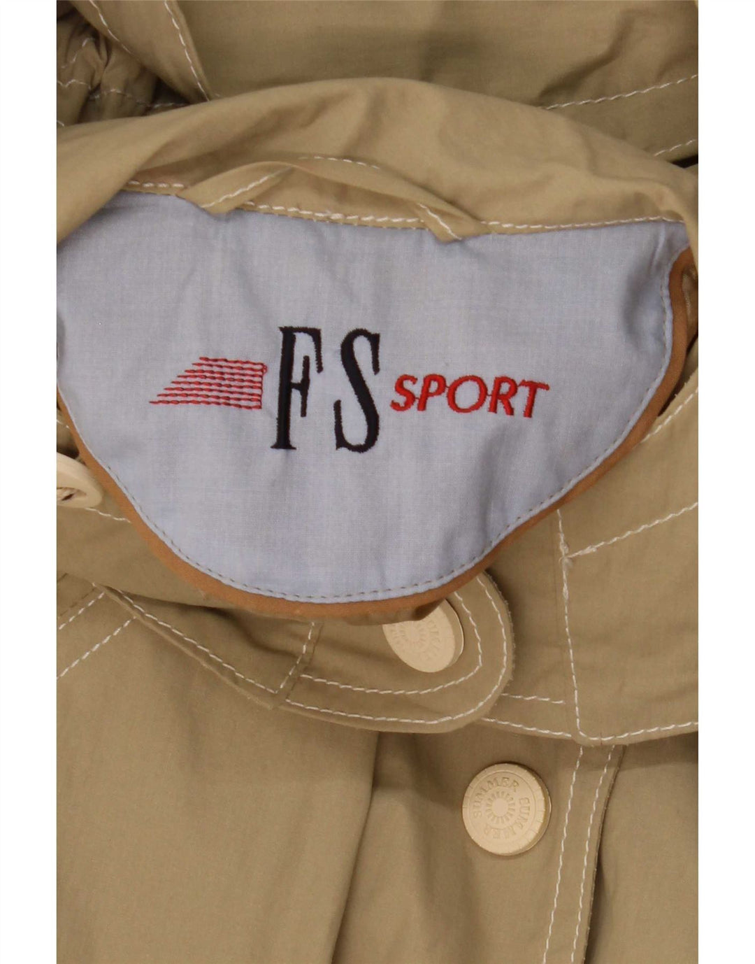 vintage Femme Capuche Oversize Parka Veste UK 8 Petit Coton Beige