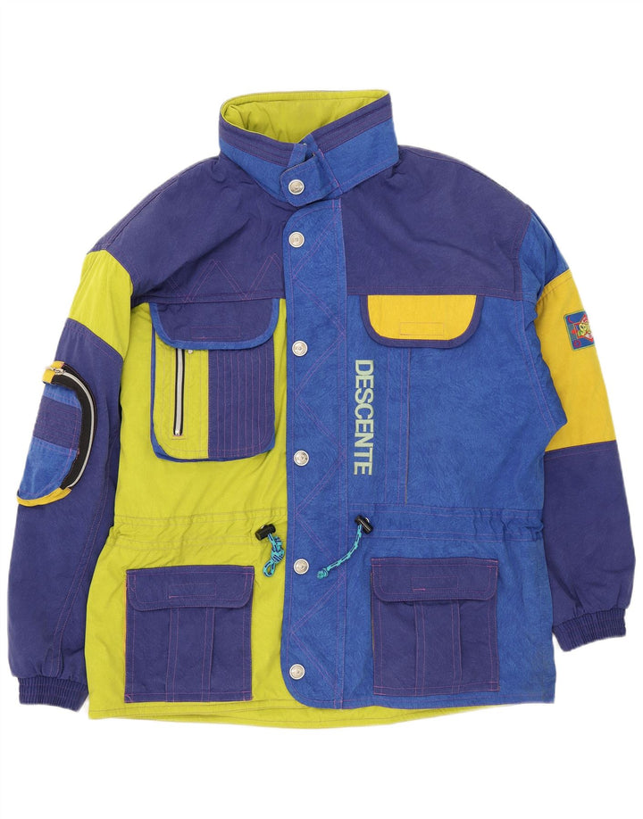 Descente Veste de ski à capuche graphique pour homme IT 56 2XL Bleu Colourblock