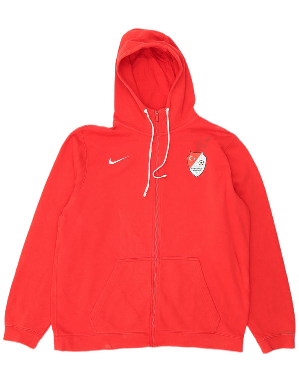 Nike Pull à capuche zippé graphique pour homme XL Rouge Coton