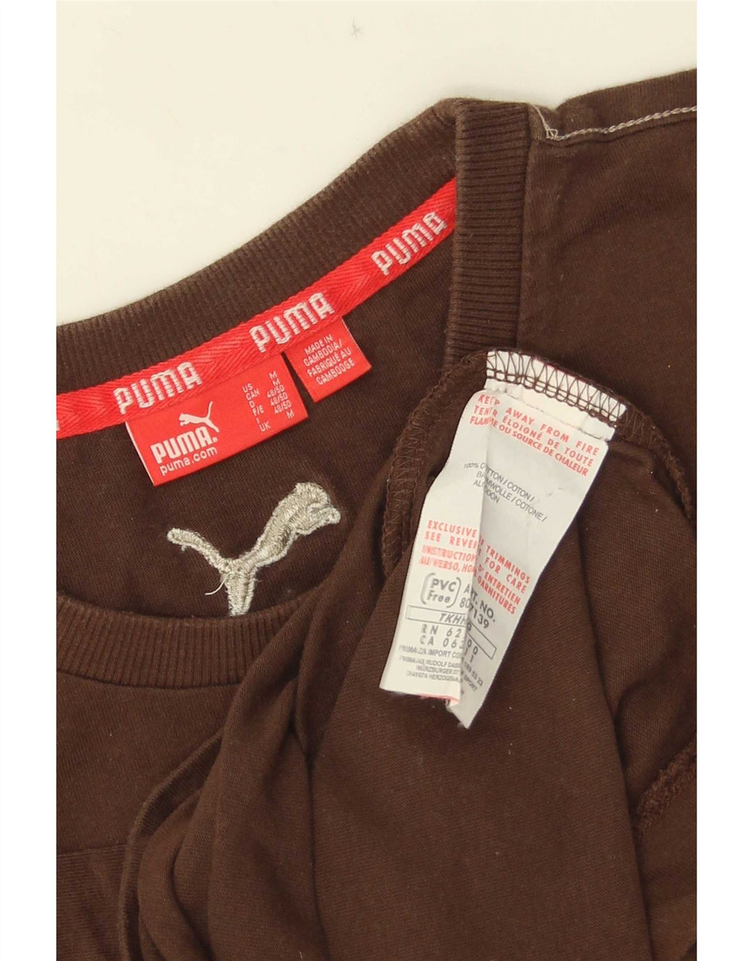 Puma Haut à manches longues pour homme en coton marron moyen