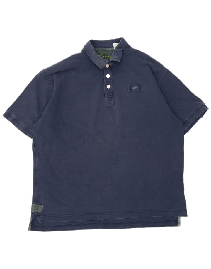 Orvis Polo Homme Grand Bleu Marine Coton
