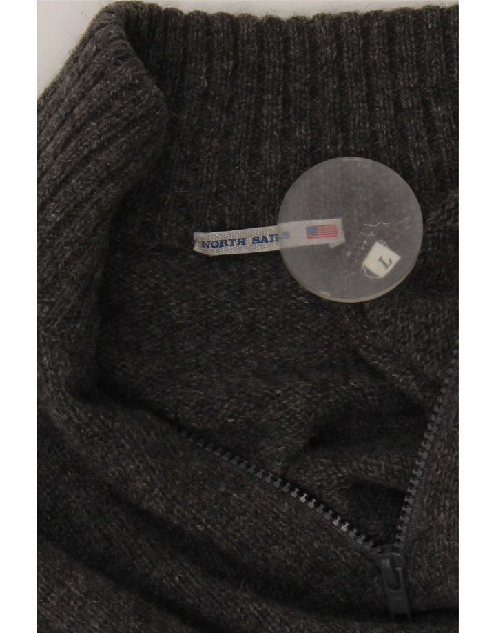 North Sails Pull à col zippé pour homme Large Gris Moucheté