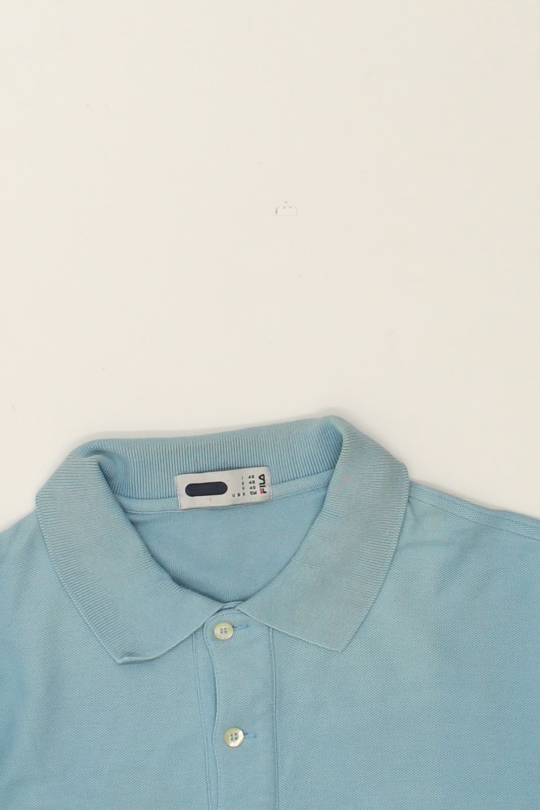 FILA Mens Polo Shirt IT 48 Medium Blue Cotton | Vintage Fila | Thrift | Second-Hand Fila | Used Clothing | Messina Hembry 