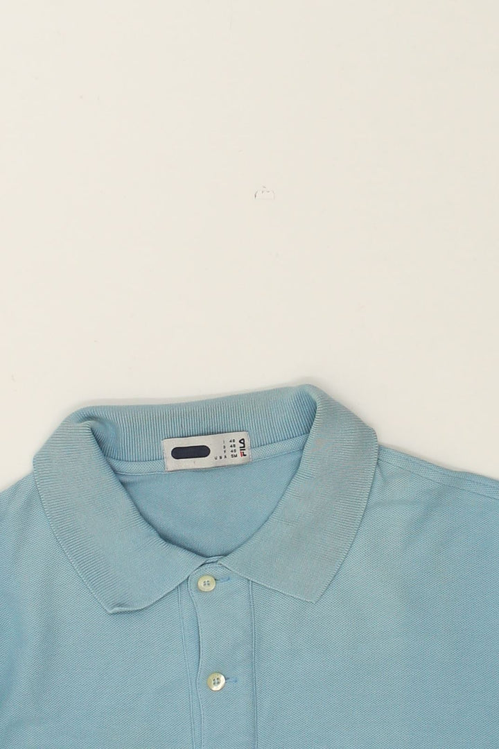 FILA Mens Polo Shirt IT 48 Medium Blue Cotton | Vintage Fila | Thrift | Second-Hand Fila | Used Clothing | Messina Hembry 