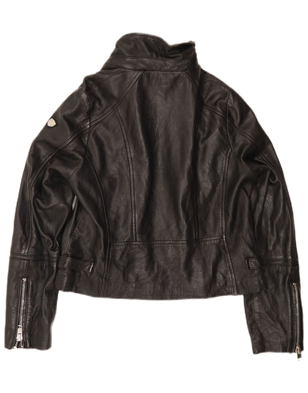 Gipsy Veste de motard en cuir pour femme UK 20 2XL Noir