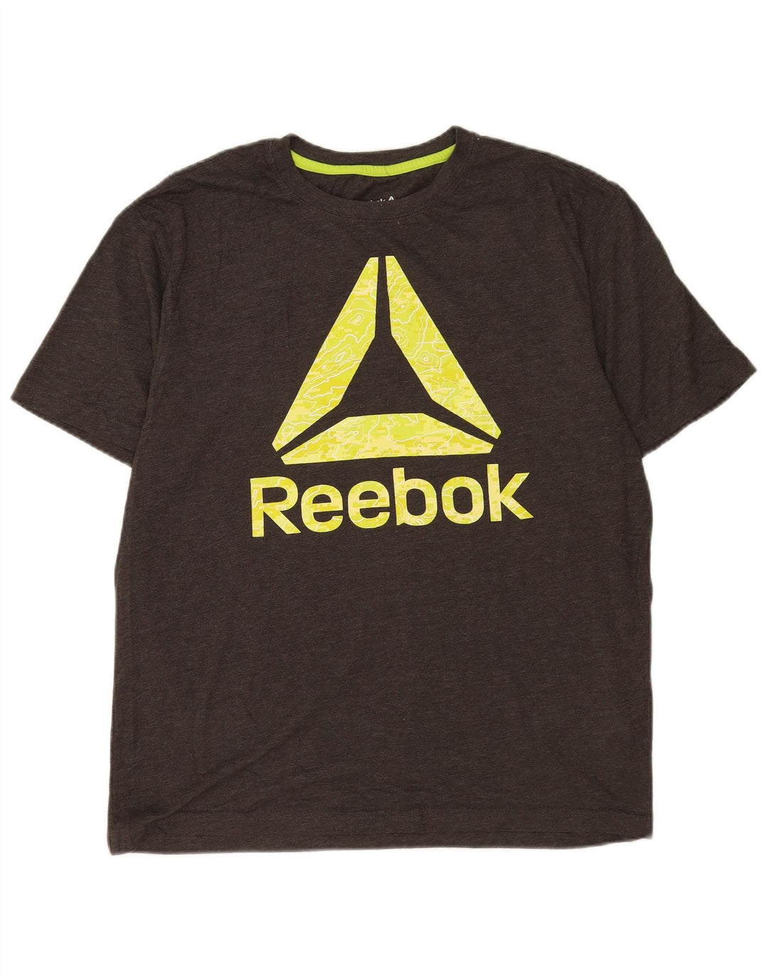 Reebok T-Shirt Graphique Homme Large Gris Coton