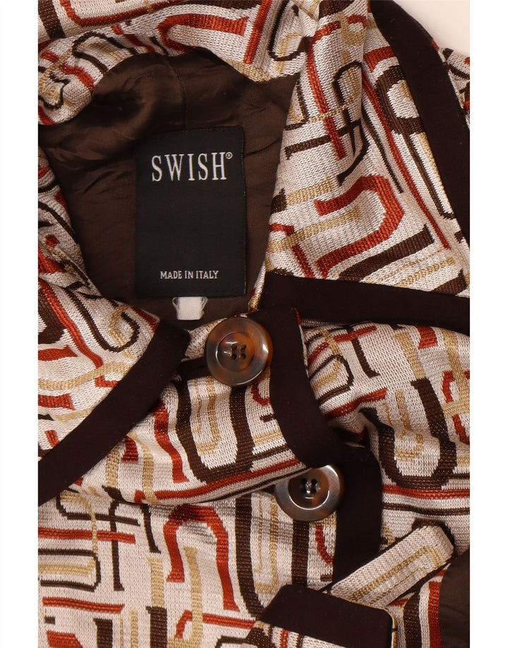 Swish Veste blazer à 5 boutons pour femme UK 14 Beige moyen géométrique