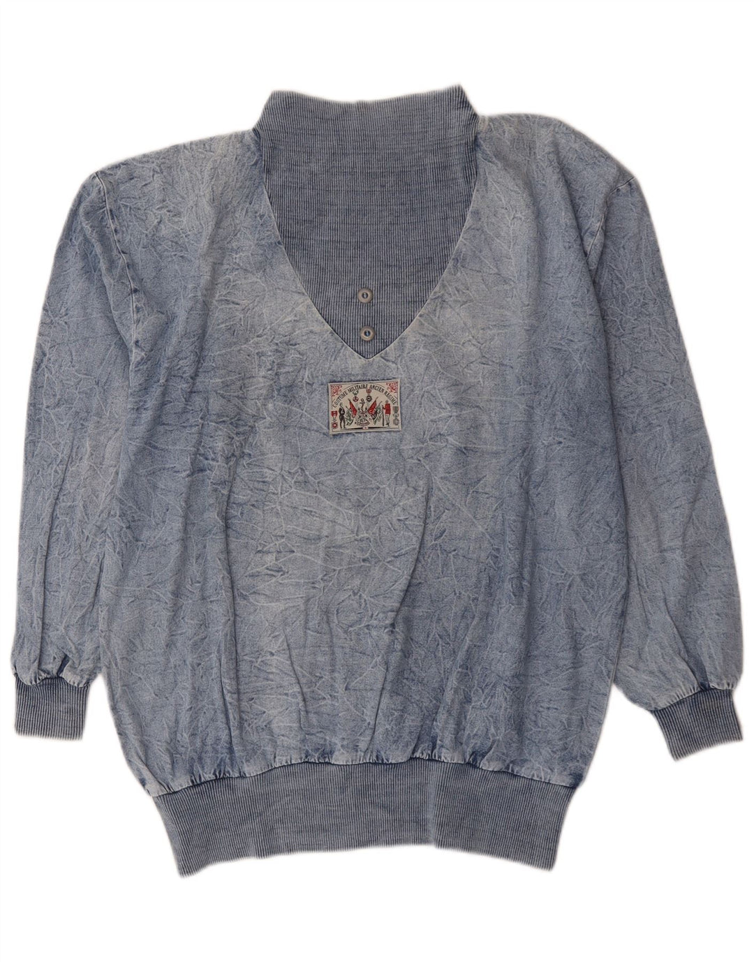 vintage Femme Sweat-shirt surdimensionné Jumper EU 44 XL Coton Bleu