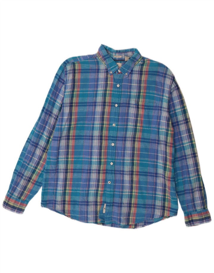 DOCKERS Chemise Slim Fit en Flanelle XL Bleu à Carreaux Homme