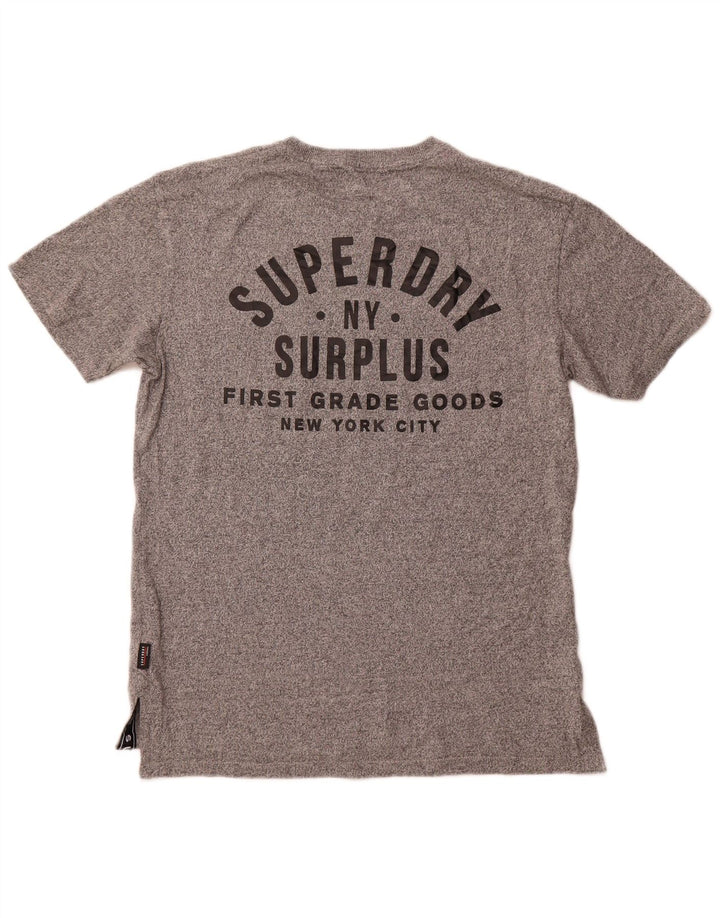 Superdry T-Shirt Graphique Homme Gris Moyen Moucheté Coton