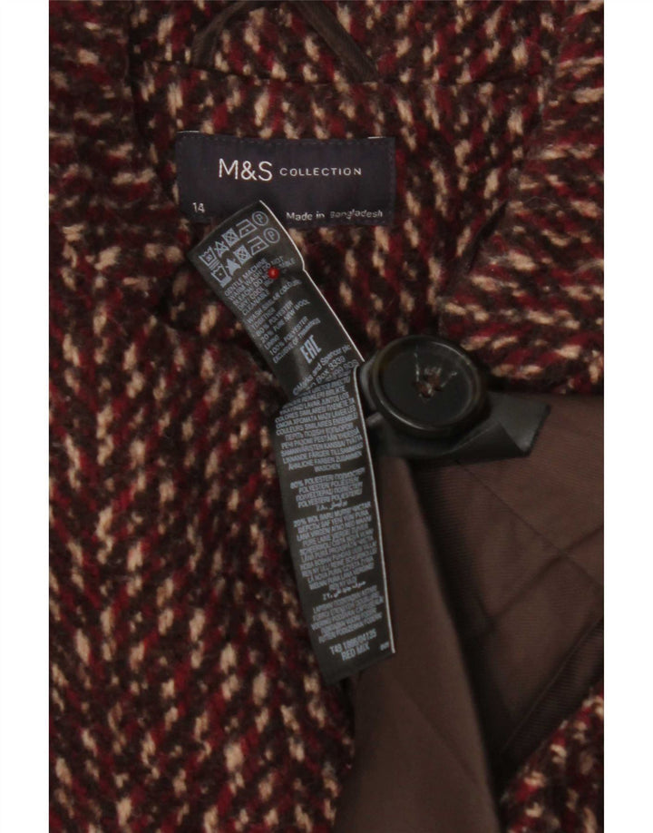 Marks & Spencer Manteau pour femme UK 14 Grand Chevron Rouge Polyester