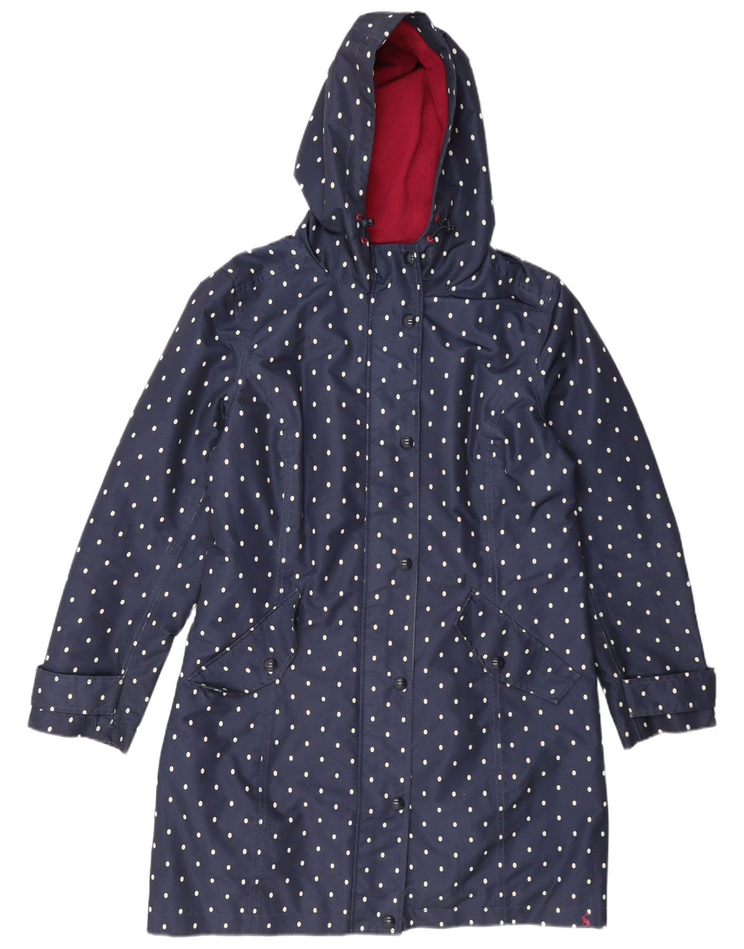 Joules imperméable à capuche pour femme UK 44 grand bleu marine à pois en polyester
