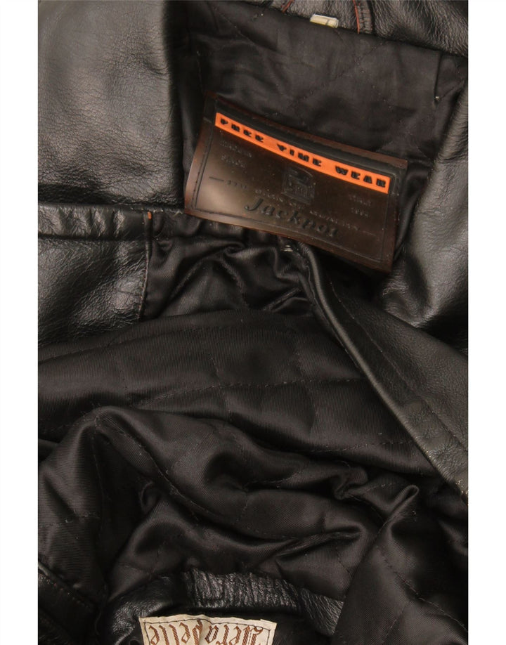 Jackpot Veste en cuir pour homme UK 40 Grand cuir noir