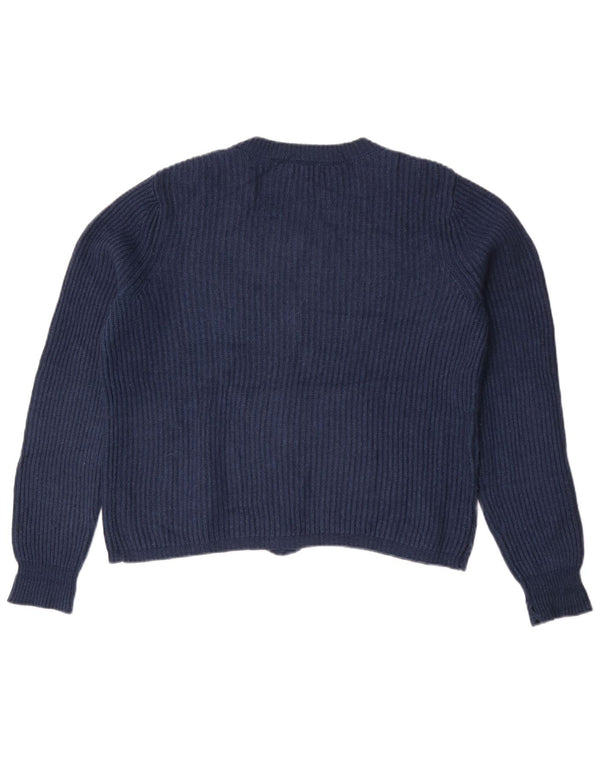 Massimo Dutti Cardigan court surdimensionné pour femme UK 10 Petit Bleu marine