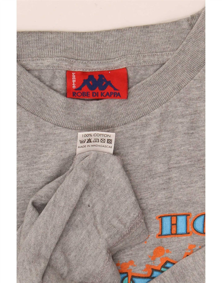 Kappa T-shirt graphique pour femme UK 14 Gris moyen Coton