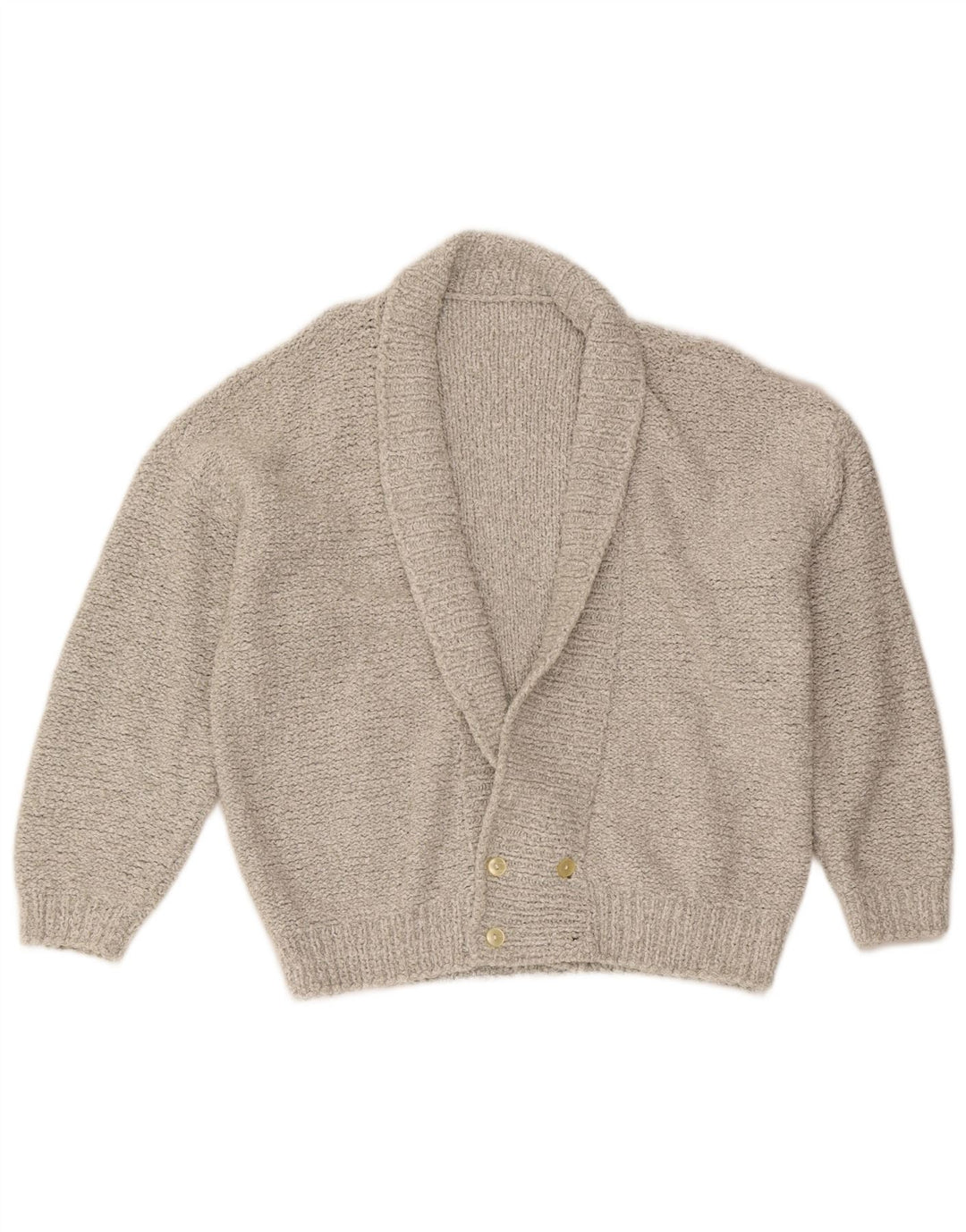 vintage Homme Double Breasted Cardigan Pull Gris Moyen