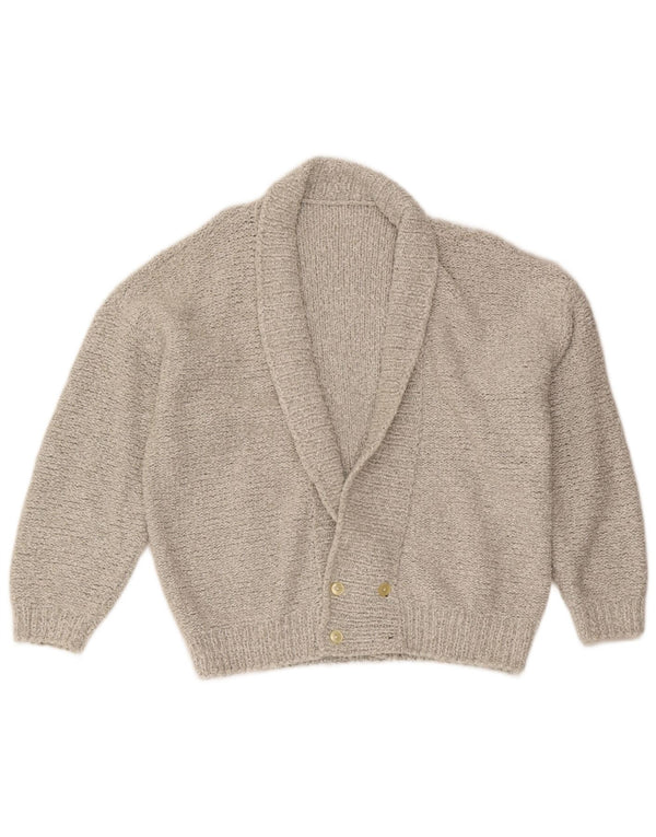 vintage Homme Double Breasted Cardigan Pull Gris Moyen